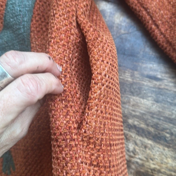 Handmade Charlotte for Anthropologie Kids Rust Orange Jacket with Peacock Design - Picture 13 of 16